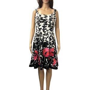Jones Studio Women's Dress Size 6 Floral Sleeveless A-Line Knee Length Back Zip